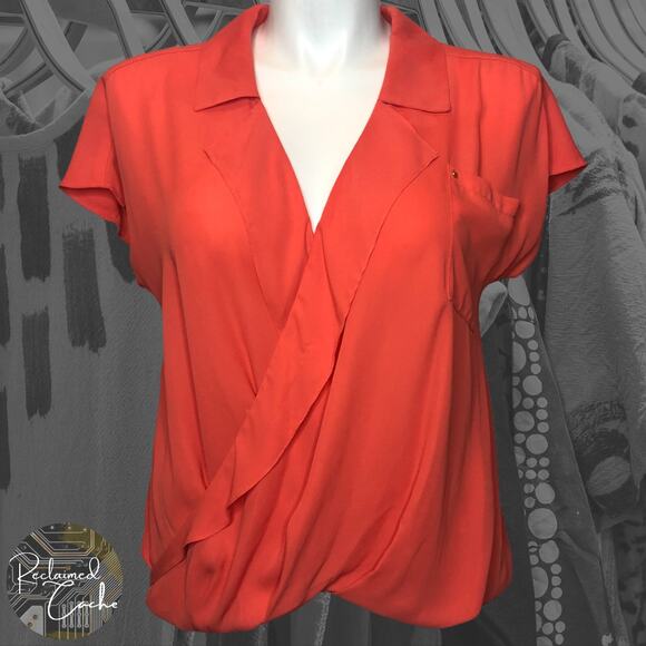 MICHAEL Michael Kors Peach Faux Wrap Blouse - Size Medium - Picture 1 of 7